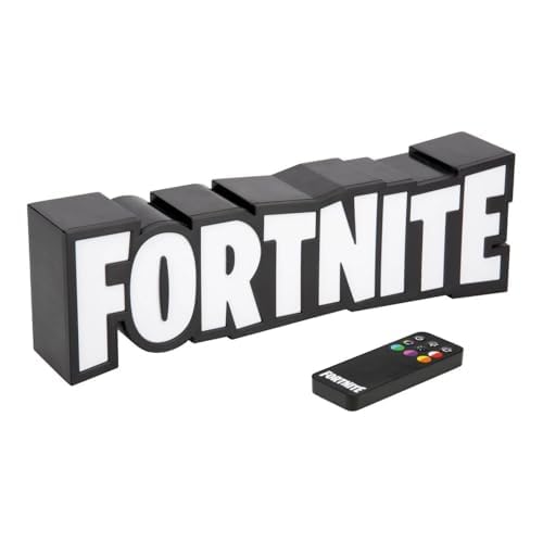 Paladone Fortnite RGB light remote control for easy adjustments.