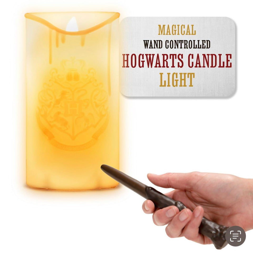 Paladone Hogwarts Crest Candle with soft LED glow creates cozy ambiance.