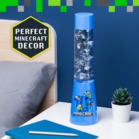 Paladone Minecraft Glitter Flow Lamp decorative display fits shelves and rooms