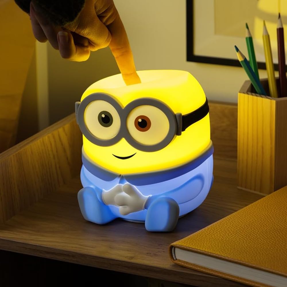 Rechargeable Paladone Minions Bob SquishyGlo charging for cordless use