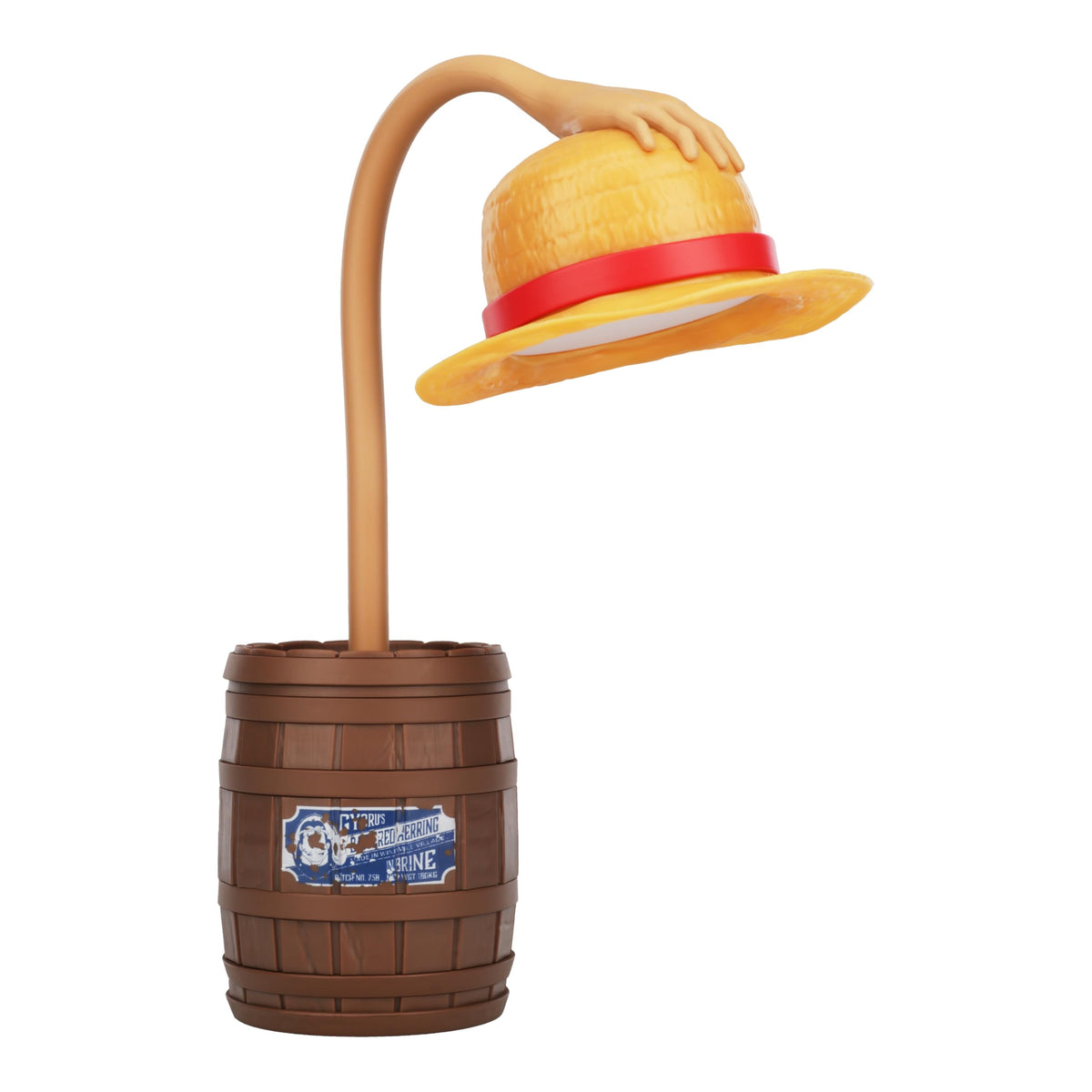 Paladone One Piece straw hat desk light with bendable arm for adjustable lighting.