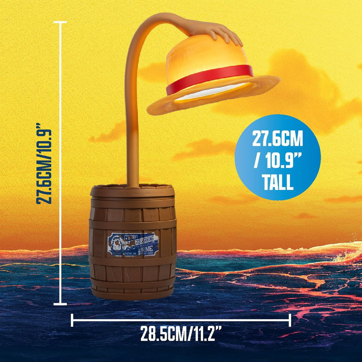 Paladone One Piece straw hat officially licensed lamp for collectors and fans.