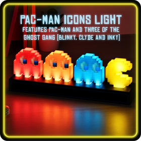 Paladone Pac-Man Ghosts Light, compact lamp for desks or shelves.