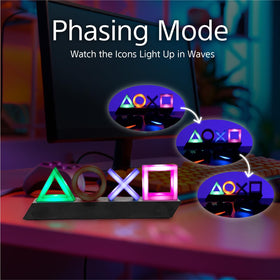 Paladone PlayStation Icons Light, standard mode, provides steady illumination for late-night sessions.