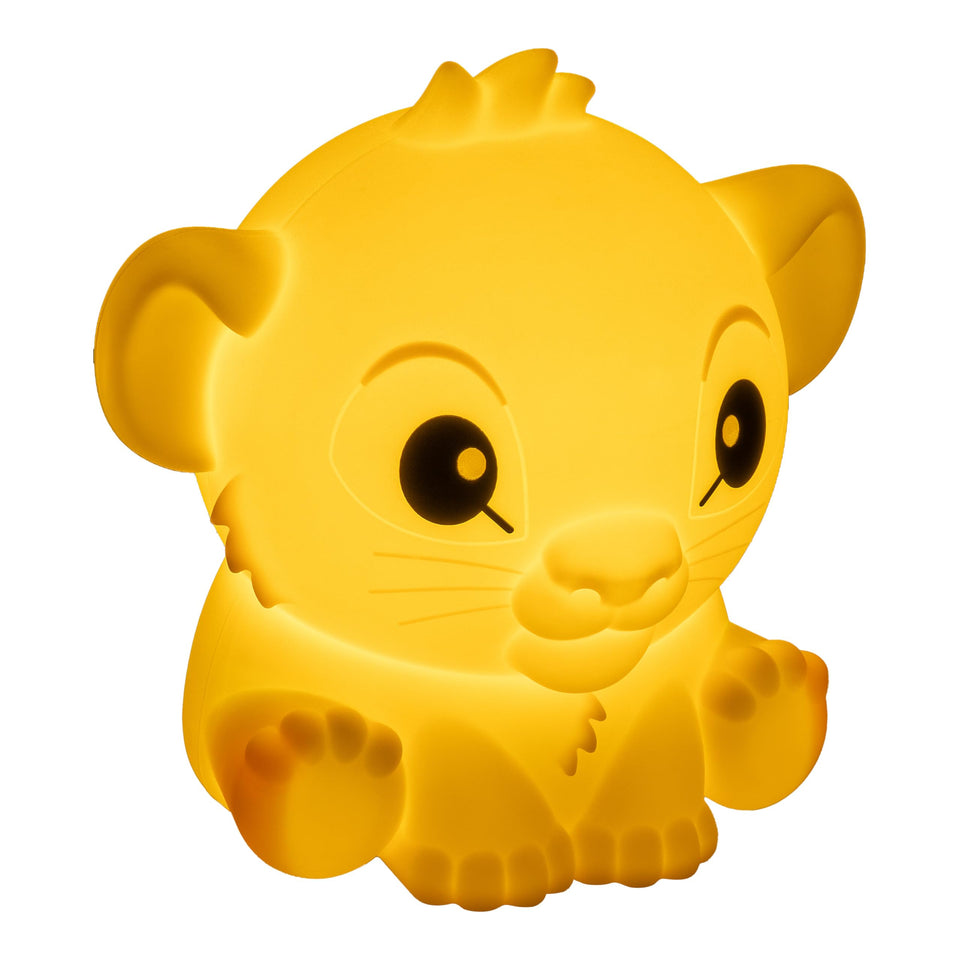 Paladone Simba SquishyGlo lamp with soft silicone texture for cozy nighttime lighting.