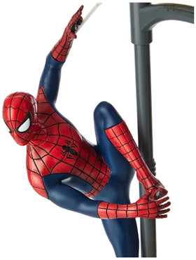 Paladone Spider-Man desk lamp perched on a streetlamp for striking ambient lighting