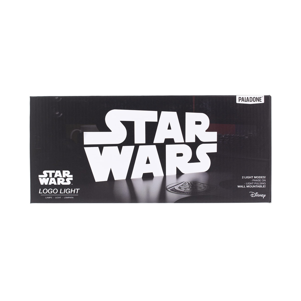 Paladone Star Wars Logo Light ideal as nightstand lamp for bedrooms, dorms, or home theatres.