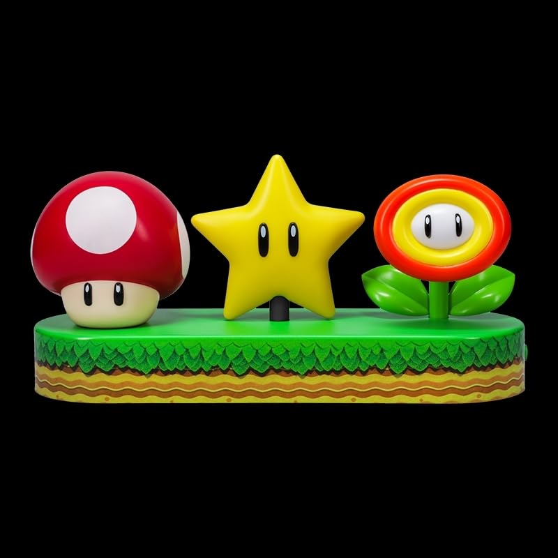 Paladone Super Mario Icon Light close-up of its compact base for desks and shelves.