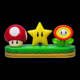 Paladone Super Mario Icon Light close-up of its compact base for desks and shelves.