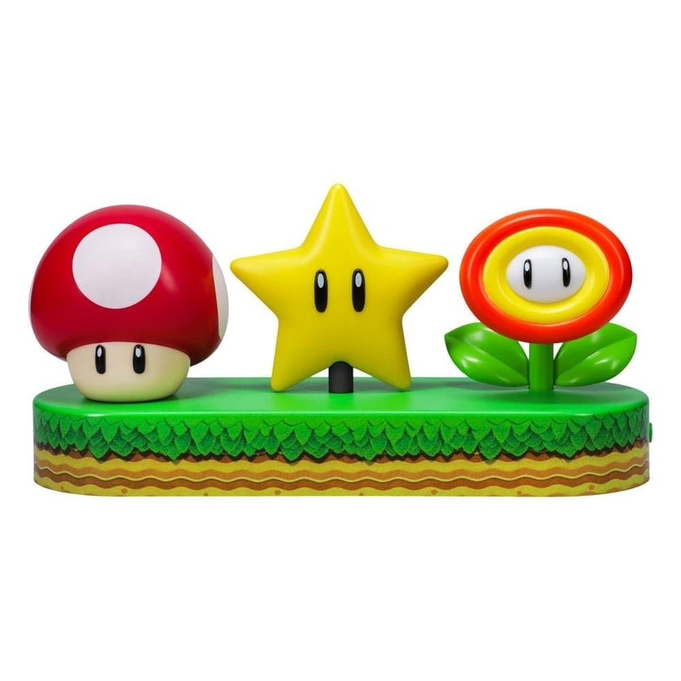 Paladone Super Mario Icon Light with the Super Mushroom icon for nostalgic bedroom ambiance.