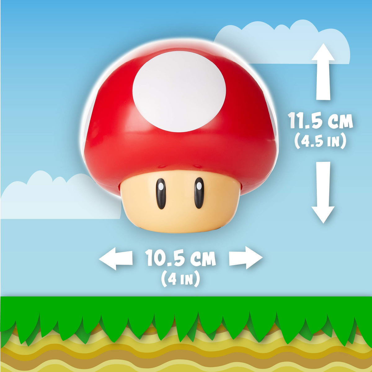 Paladone Mario lamp fits shelves and desks for game setups.