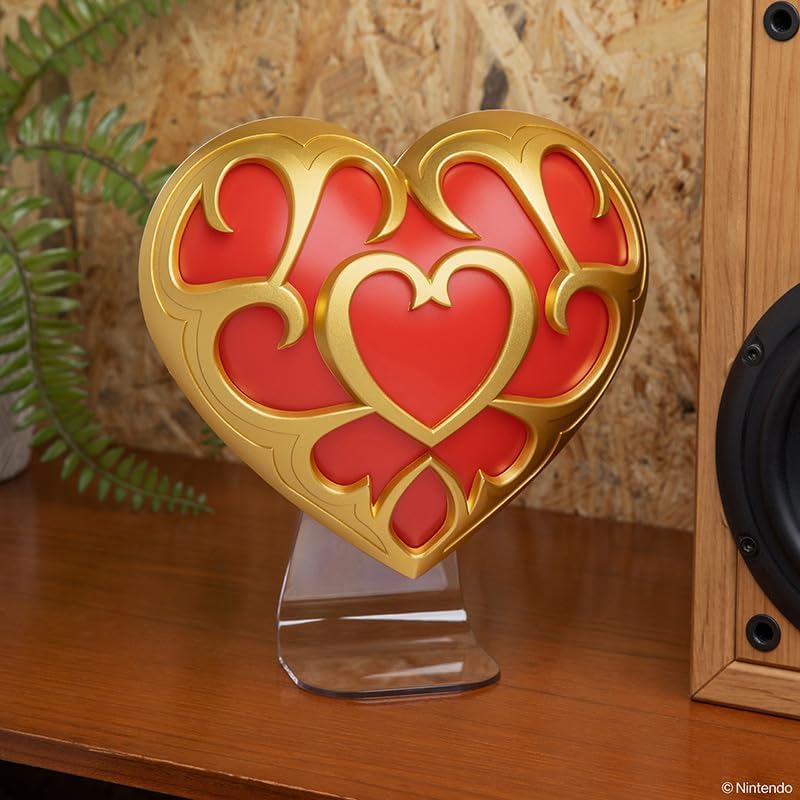 Paladone Zelda Heart Container Light on desk stand for desk setup