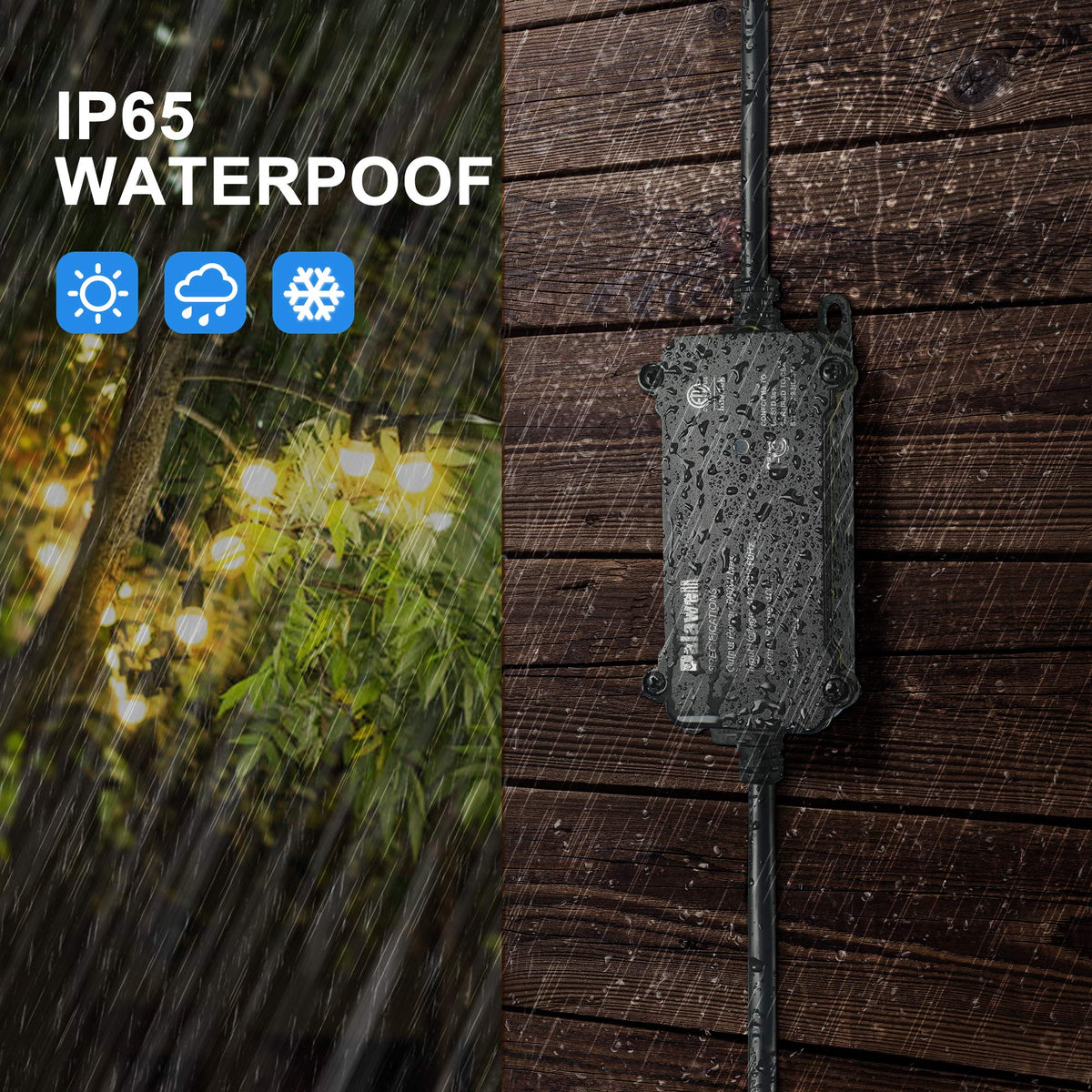 Palawell dimmer suitable for indoor and patio lamps and fixtures.