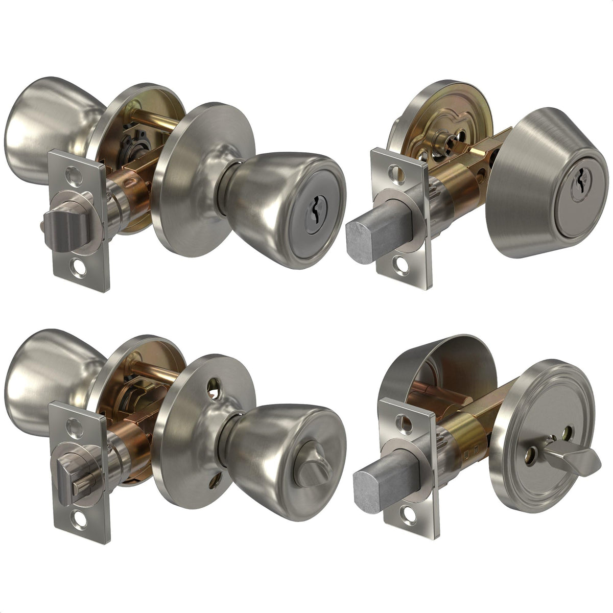 PalaYou mobile home door knob and deadbolt set for exterior use and quick installation.