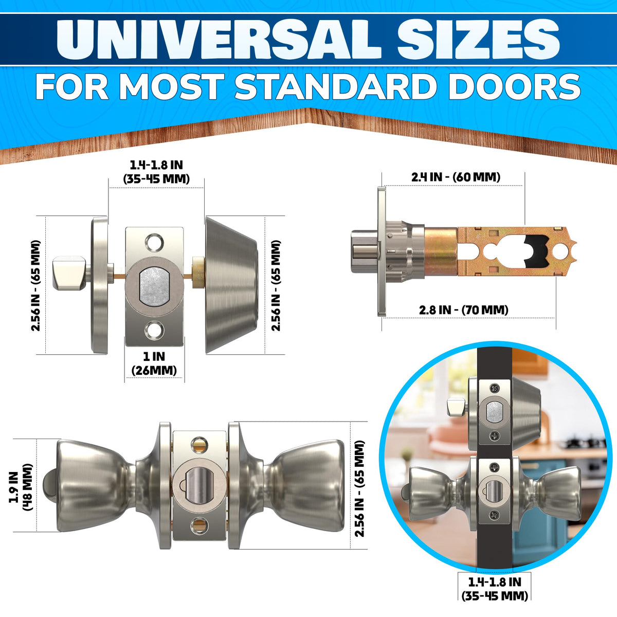 PalaYou rust-proof stainless steel exterior lock for durable, weather-resistant security.