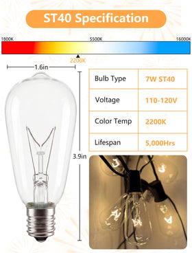 Pallerina outdoor string light bulbs create cozy patio ambiance