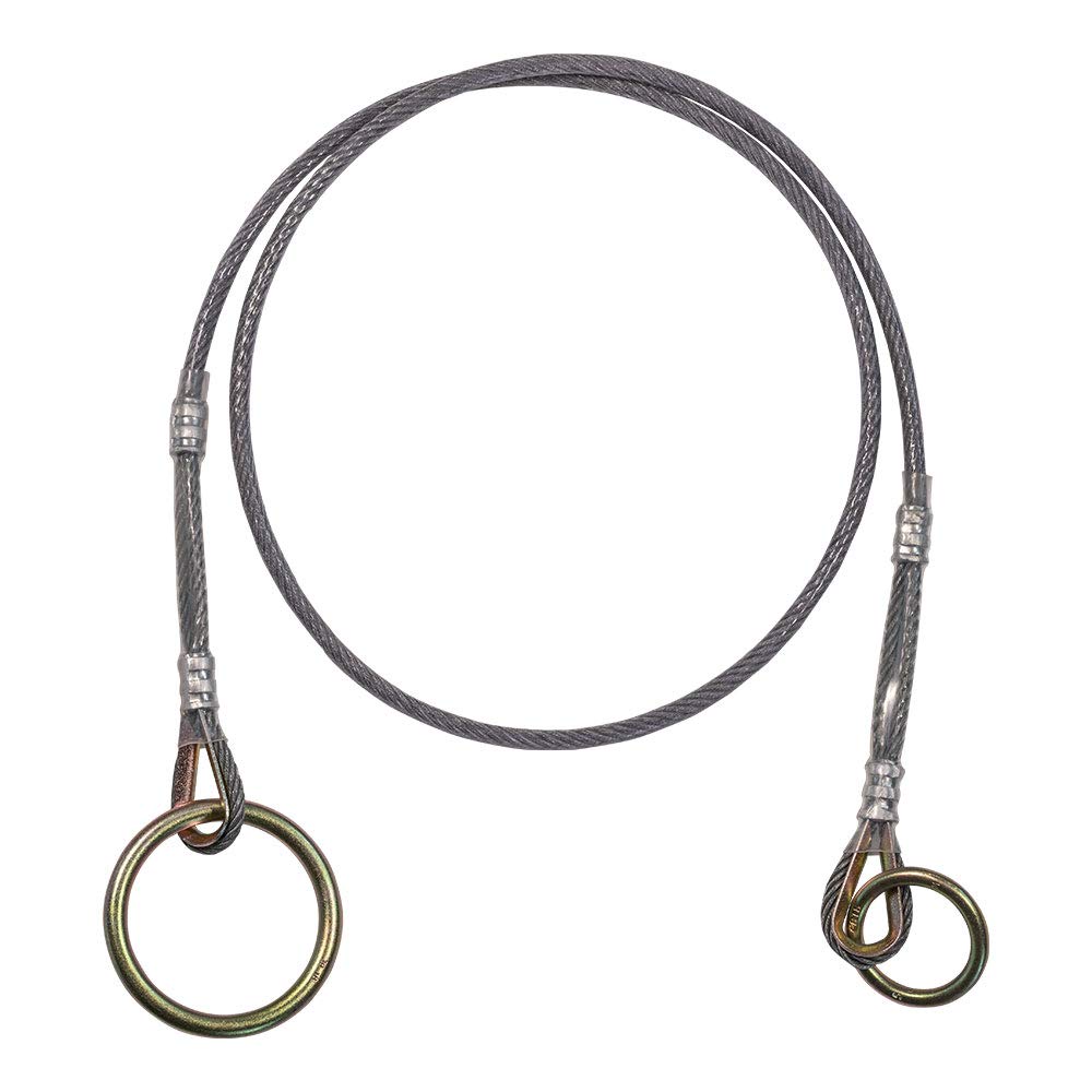 Palmer Safety 6ft anchor cross-arm with vinyl-coated cable and rings for secure pass-through on job sites