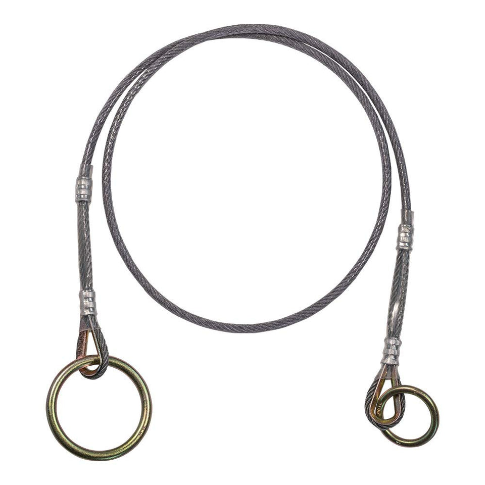 Palmer Safety 6ft anchor cross-arm with vinyl-coated cable and rings for secure pass-through on job sites