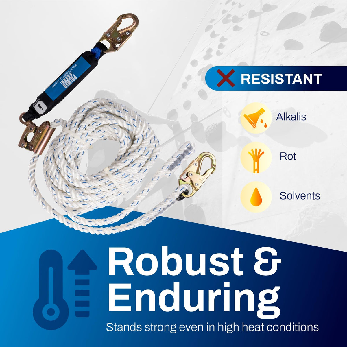 Palmer Safety alloy steel snap hook seen with secure anchor point.