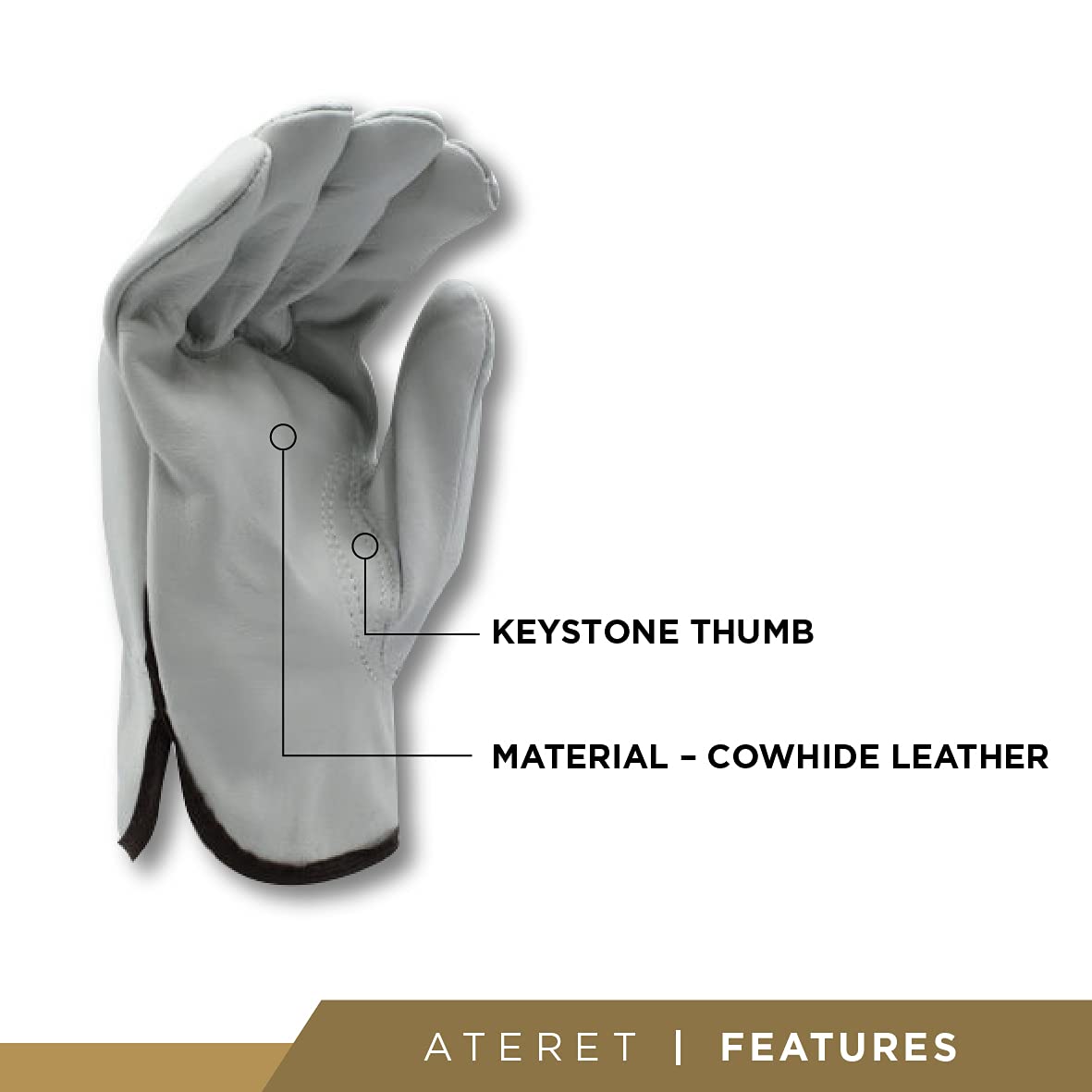 Palmer Safety cowhide leather gloves close up grip and dexterity