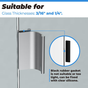 PalpitateC black rubber pad secures glass without damage during installation.