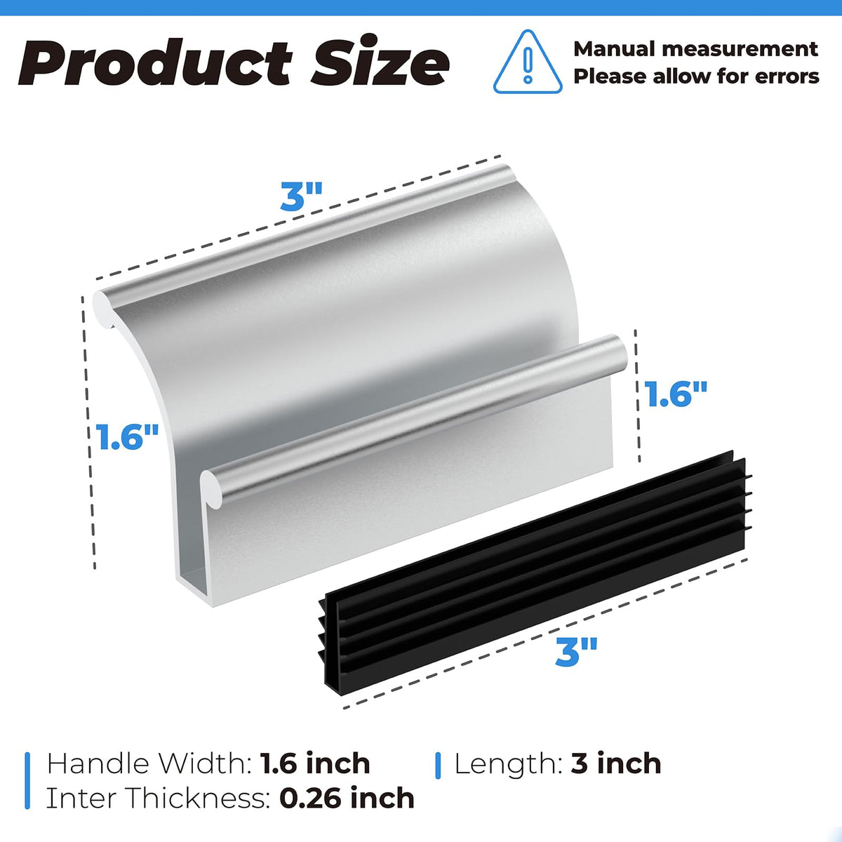 PalpitateC corrosion-resistant aluminum shower handle ideal for humid bathrooms.