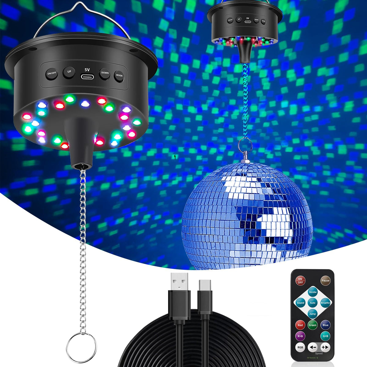 Palujorty disco ball motor with remote control for easy setup.