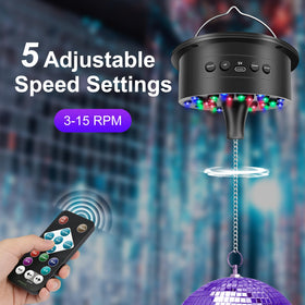 Palujorty setup at a wedding or party using disco ball motor.