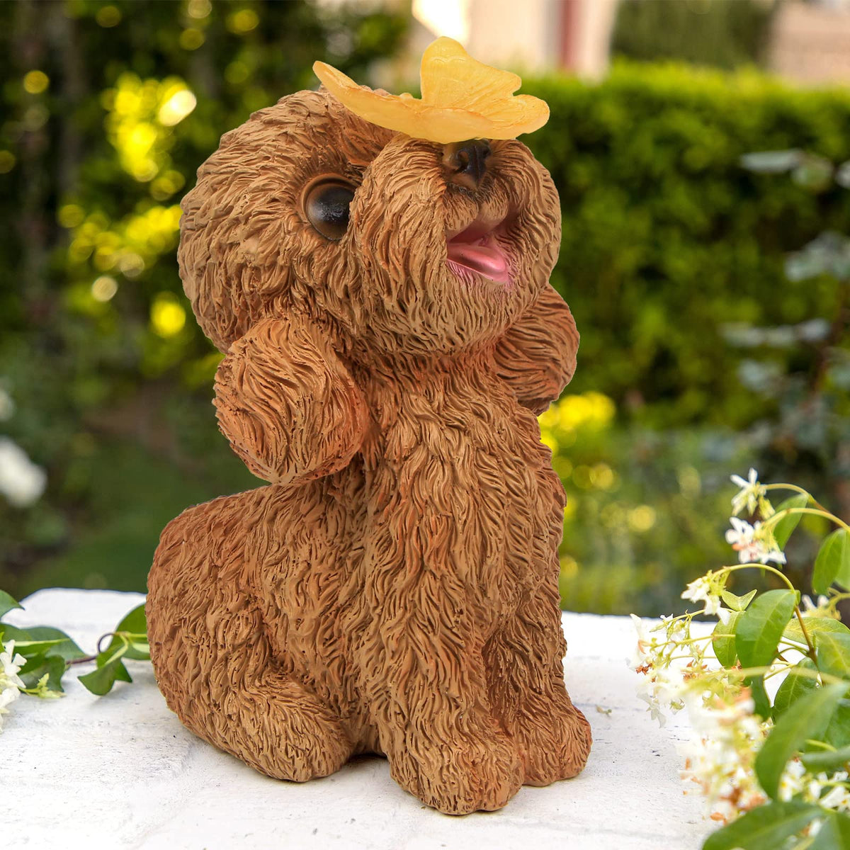 PaLuQiYa outdoor dog ornament brightens patios and lawns after dark