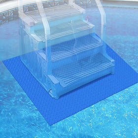 PAMASE pool ladder mat under ladder feet protects vinyl liner from scuffs.