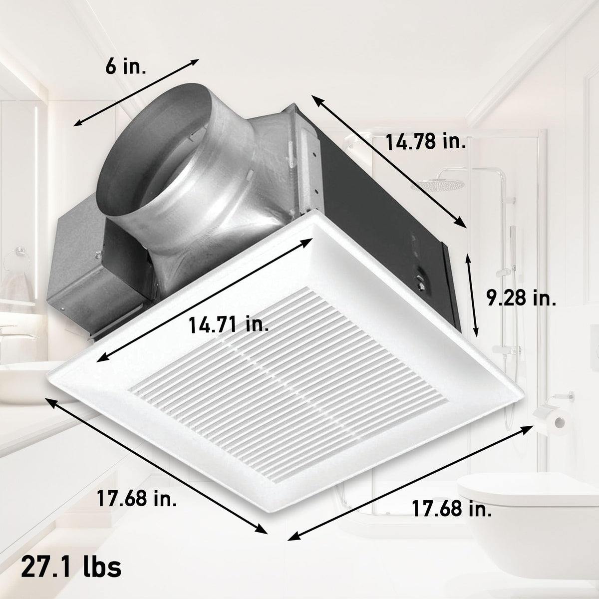 FV-40VQ4 with adjustable mounting bracket for flexible ceiling installation by Panasonic