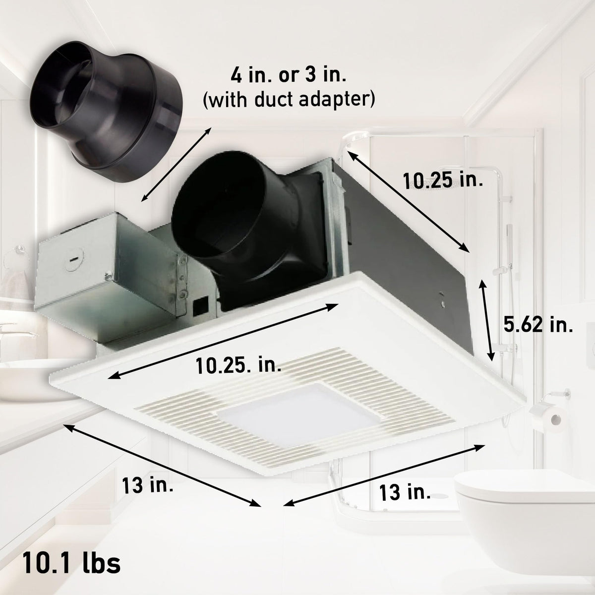 Panasonic WhisperFit FV-0511VFL1 50 CFM option for compact bathrooms