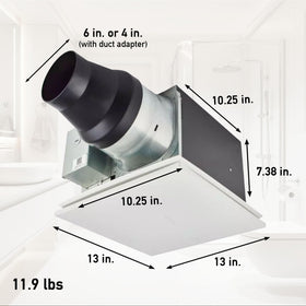 Panasonic WhisperGreen Select dual-speed profile highlighting adjustable airflow
