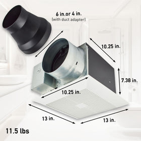 Panasonic WhisperGreen Select Pick-A-Flow switch enables quick CFM boost for active ventilation