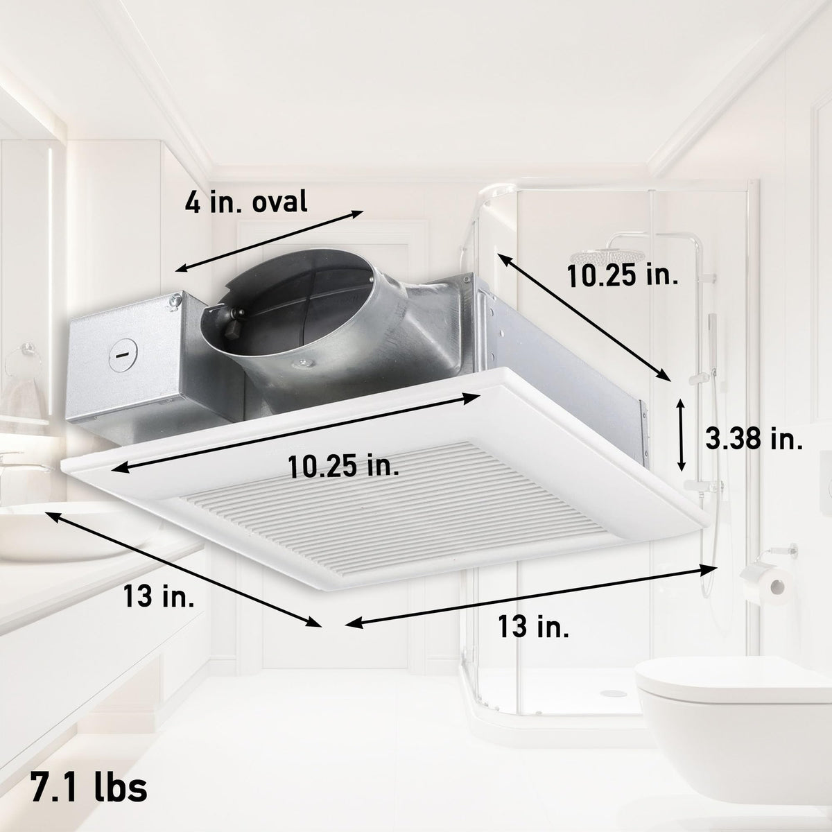 Panasonic WhisperValue Pick-A-Flow switch lets you choose 50, 80, or 100 CFM
