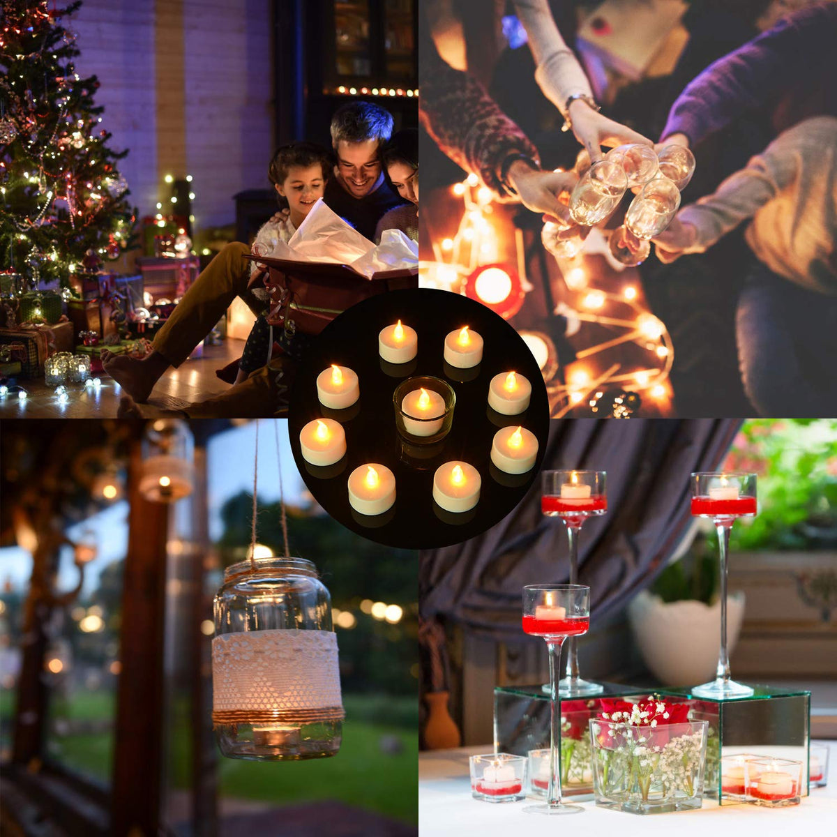 Pandaing 40-Pack tea lights provide a bulk decor solution for jars and displays.