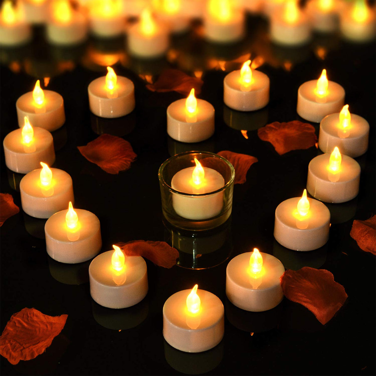 Pandaing Batteries-Included tealight candles ready for immediate use in any holder.