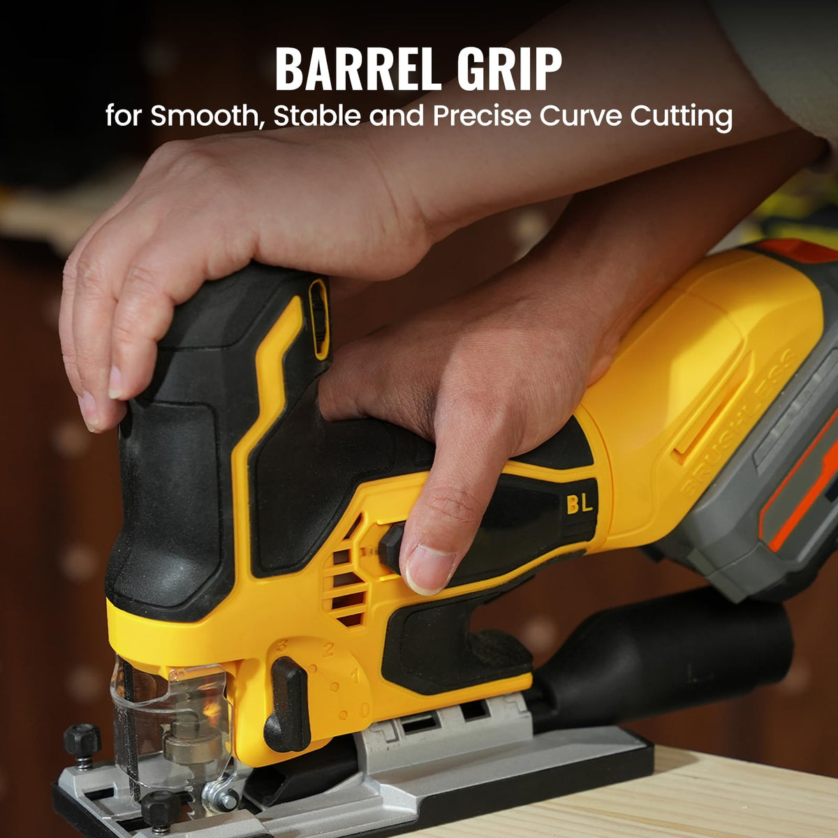 PANDAX cordless jigsaw dust vacuum port keeps workspace clean