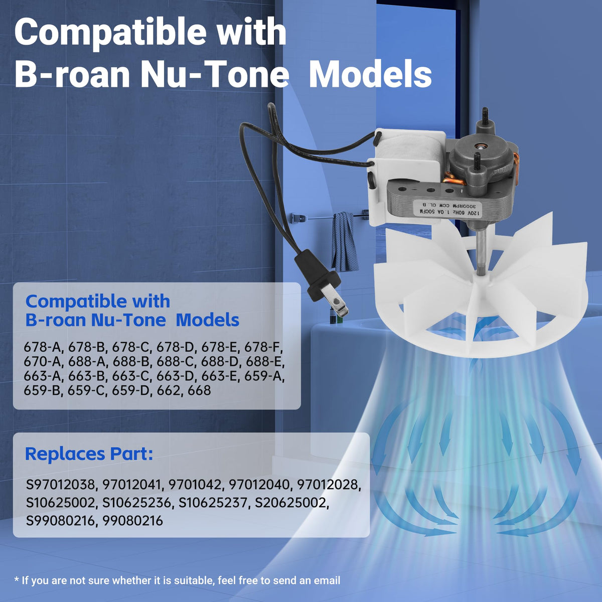 PANDEELS 50 CFM capacity delivers steady air exchange