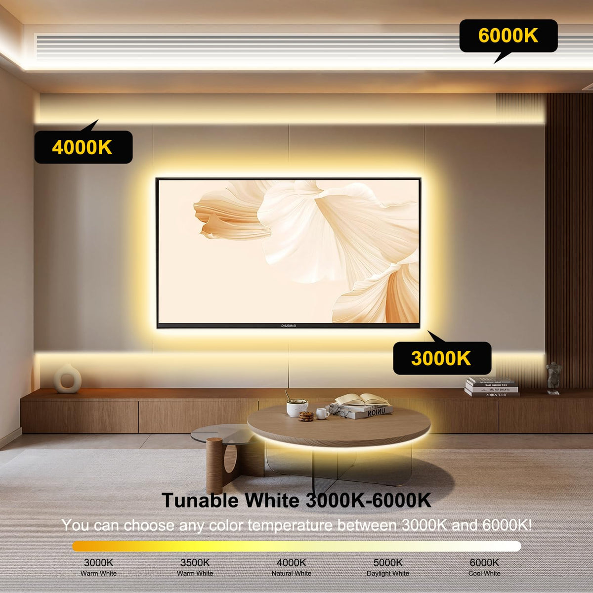 Pandery COB LED strip is cuttable every 41.66 mm for DIY projects.