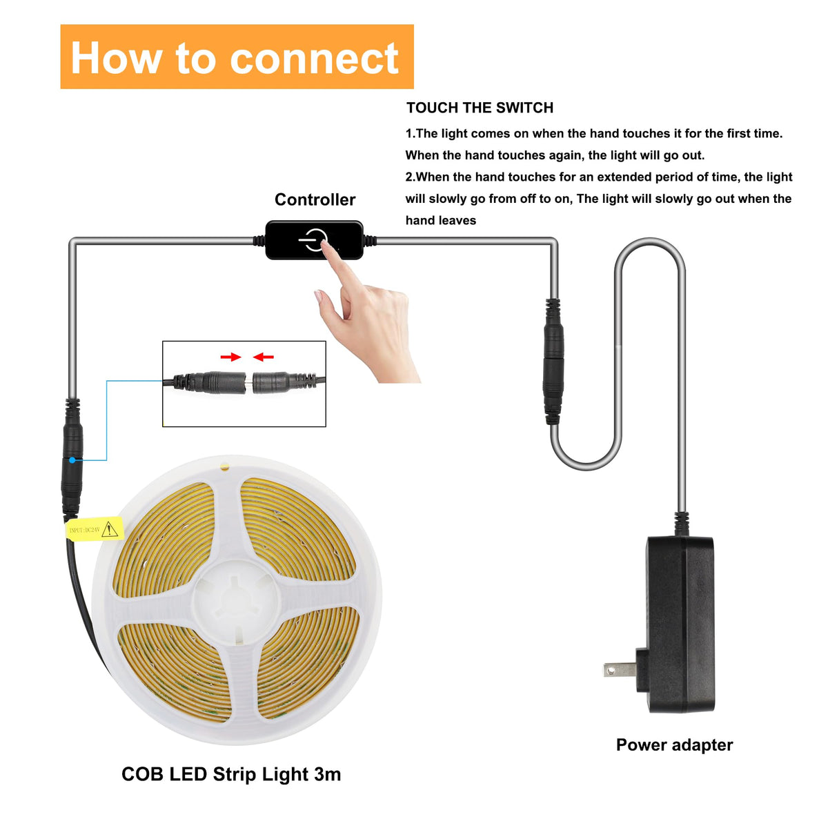 Pandery COB LED Strip mirror lighting for makeup and grooming