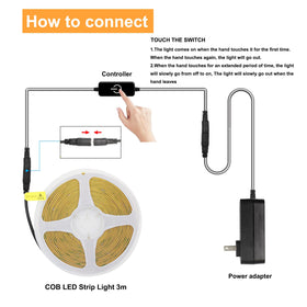 Pandery COB LED Strip mirror lighting for makeup and grooming