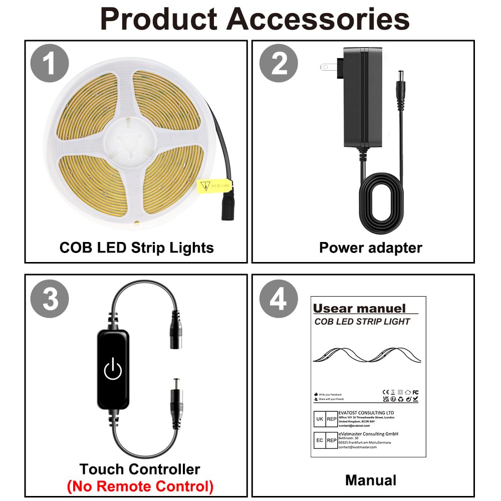 Pandery COB LED Strip under-cabinet lighting for clear kitchen tasks
