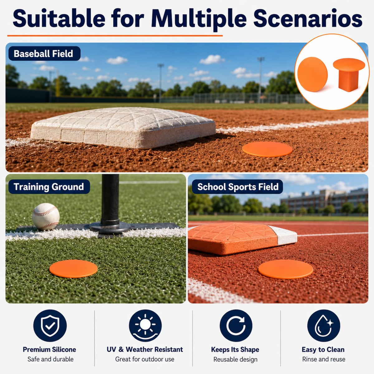 Pangda orange 8-pack base plugs suitable for multiple fields and replacements