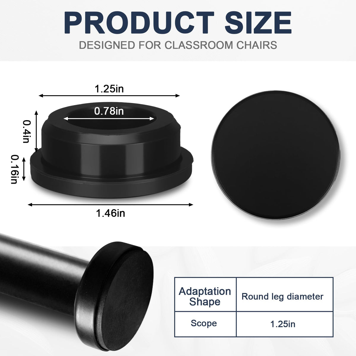 Pangda easy-install rubber leg caps fit most chair legs for refreshed furniture