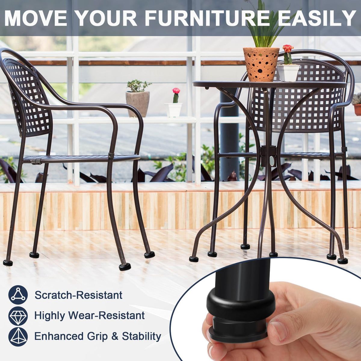 Pangda floor-protector caps reduce scuffs and provide smoother furniture movement