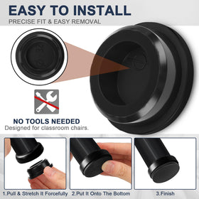 Pangda rubber chair leg caps install quickly for secure fit on metal or wood legs