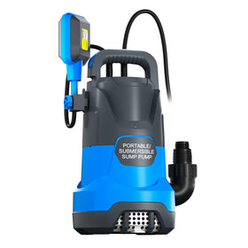 PANRANO 1HP submersible sump pump front view shows compact design for versatile drainage