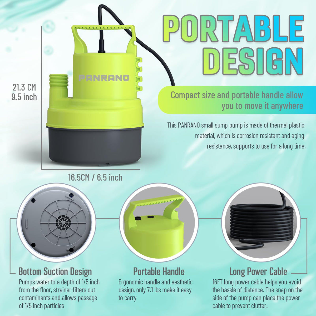 PANRANO pump cord storage feature after use.