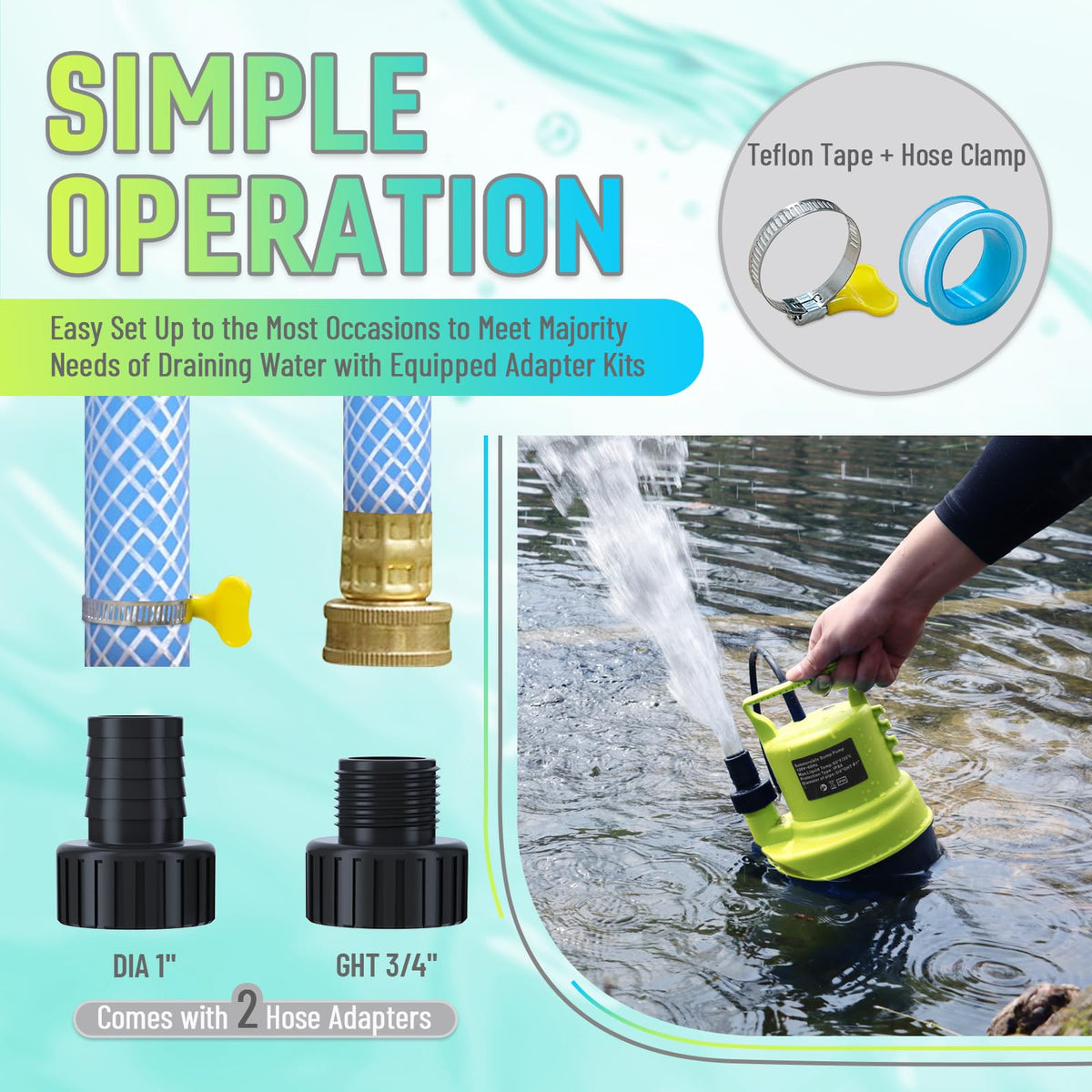 PANRANO submersible pump durable in rugged plastic shell.